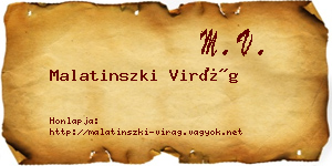 Malatinszki Virág névjegykártya