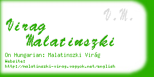 virag malatinszki business card