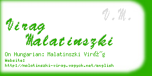 virag malatinszki business card